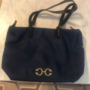 C Wonder Nylon grab & go bag. Navy. Brass hardware
